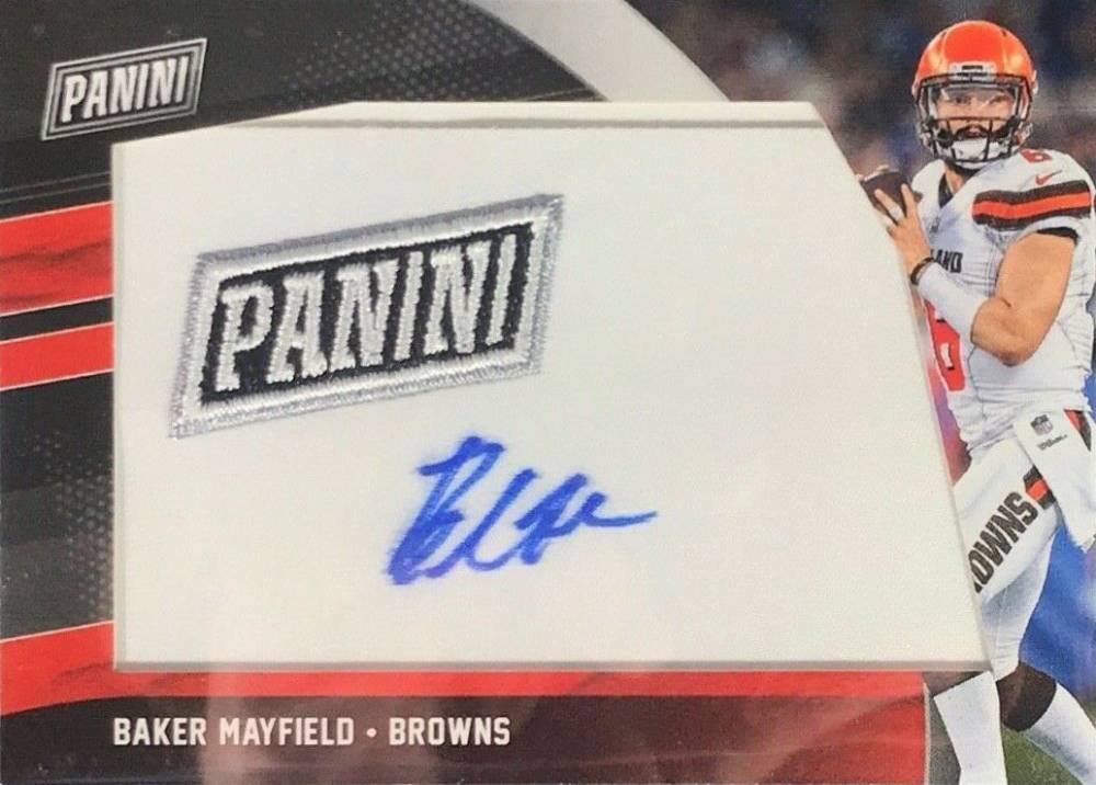 2018 Panini Black Friday Manufactured Patch Autographs Baker Mayfield #BM Football Card