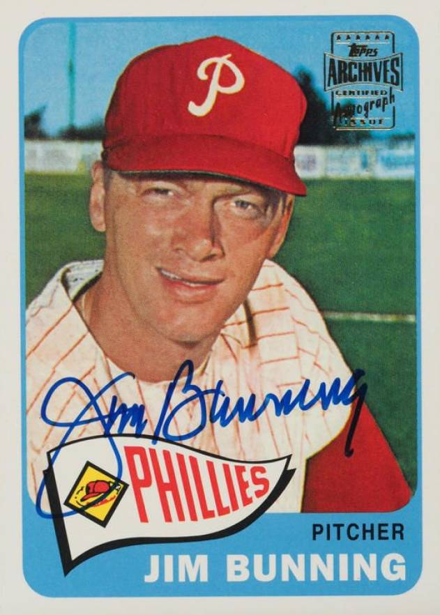 2002 Topps Archives Autographs Jim Bunning #TAAJBU Baseball Card