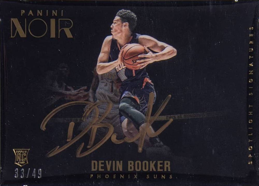 2015 Panini Noir Spotlight Signatures Devin Booker #SS-DB Basketball Card