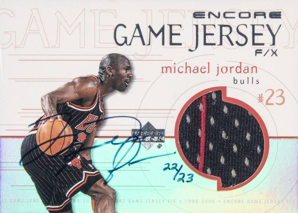 1999 Upper Deck Encore Game Jersey Autograph Michael Jordan #MJ-A Basketball Card