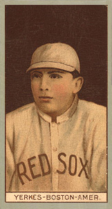 1912 Brown Backgrounds Red Cycle Stanley Yerkes #205 Baseball Card