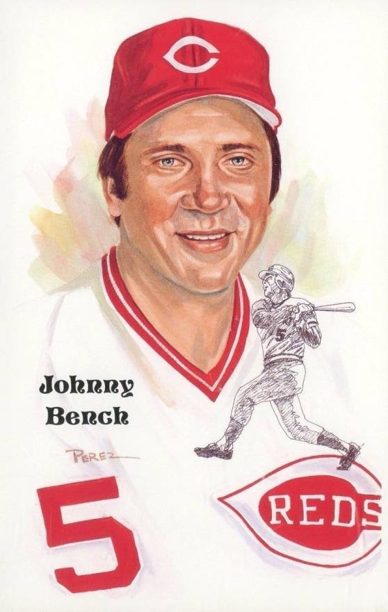 1989 Perez-Steele Celebration Postcard Johnny Bench #5 Baseball Card