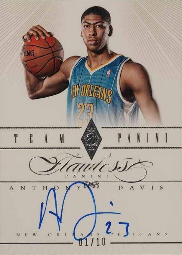 2012 Panini Flawless Team Panini Autographs Anthony Davis #44 Basketball Card