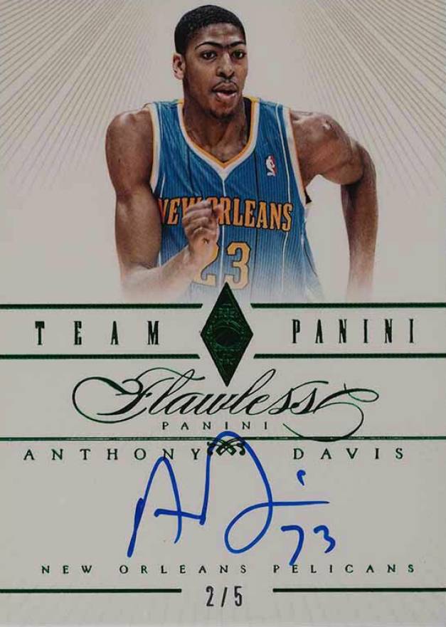 2012 Panini Flawless Team Panini Autographs Anthony Davis #41 Basketball Card