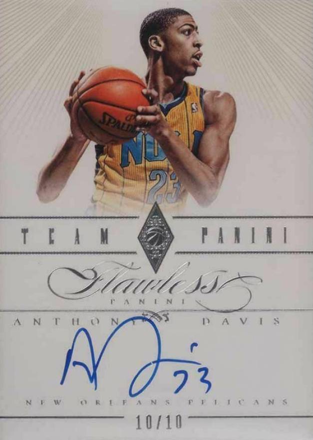 2012 Panini Flawless Team Panini Autographs Anthony Davis #48 Basketball Card