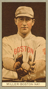 1912 Brown Backgrounds Red Cross Roy Miller #126 Baseball Card