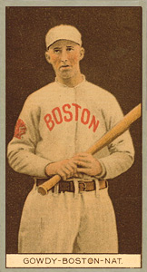 1912 Brown Backgrounds Common back GOWDY-BOSTON-NAT. # Baseball Card