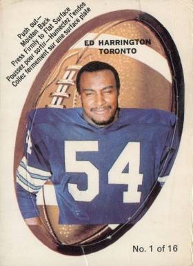 1970 O-Pee-Chee Push-out inserts Ed Harrington #1 Football Card