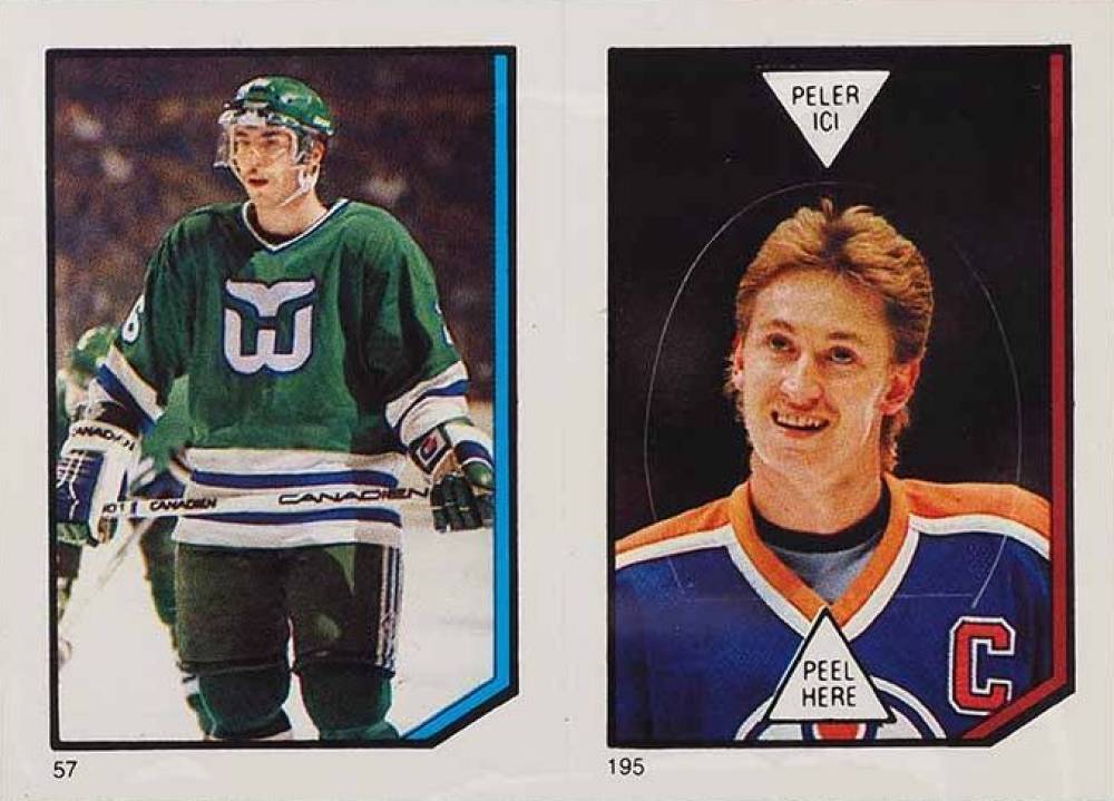 1986 O-Pee-Chee Sticker Ray Ferraro/Wayne Gretzky #57/195 Hockey Card