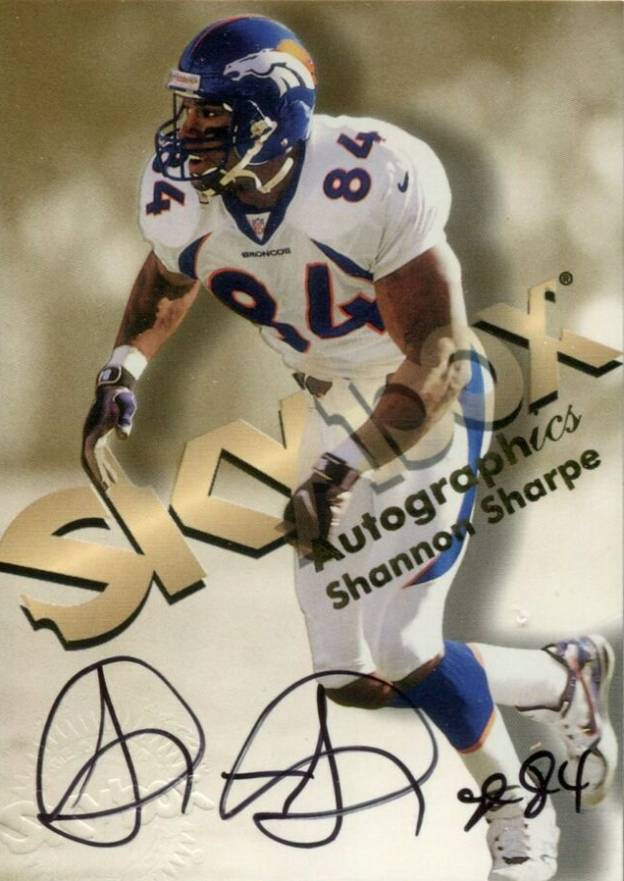 1998 Skybox Premium Autographics Shannon Sharpe # Football Card