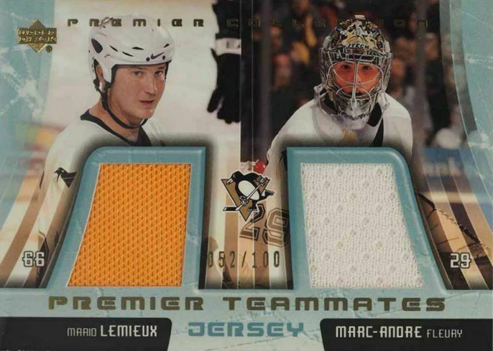 2003 Upper Deck Premier Collection Teammates Lemieux/Fleury #PT-PP Hockey Card