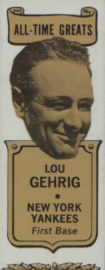 1969 Bazooka Hand Cut Lou Gehrig # Baseball Card