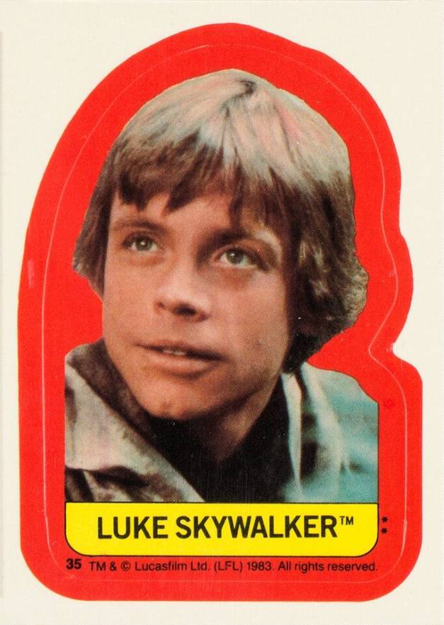 1983 Star Wars Return of the Jedi Stickers Luke Skywalker #35 Non-Sports Card