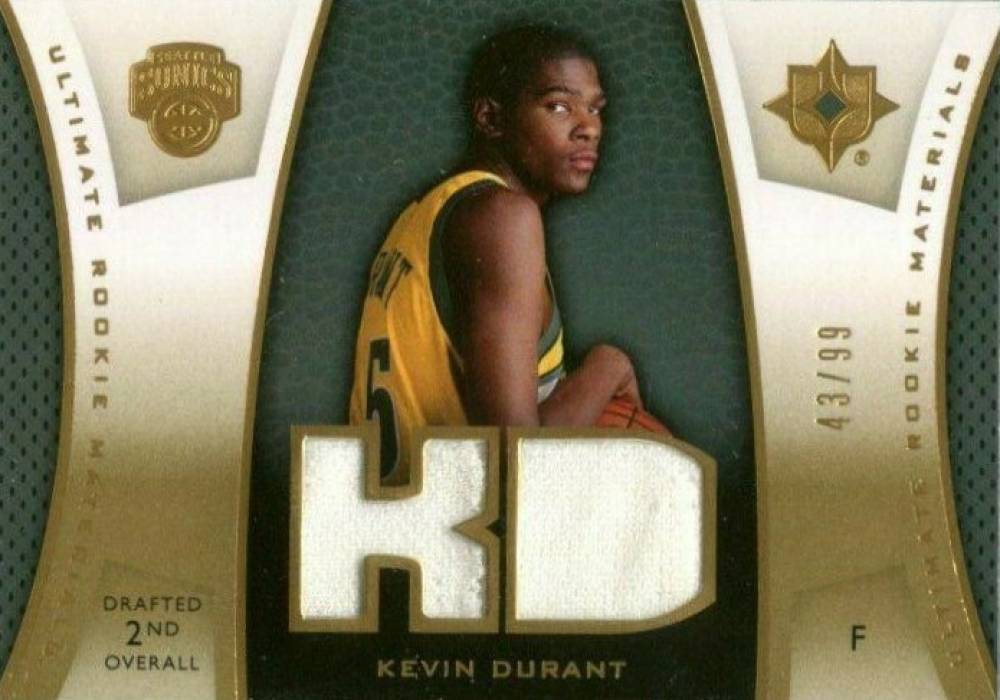 2007 Ultimate Collection Ultimate Rookie Materials Kevin Durant #KD Basketball Card