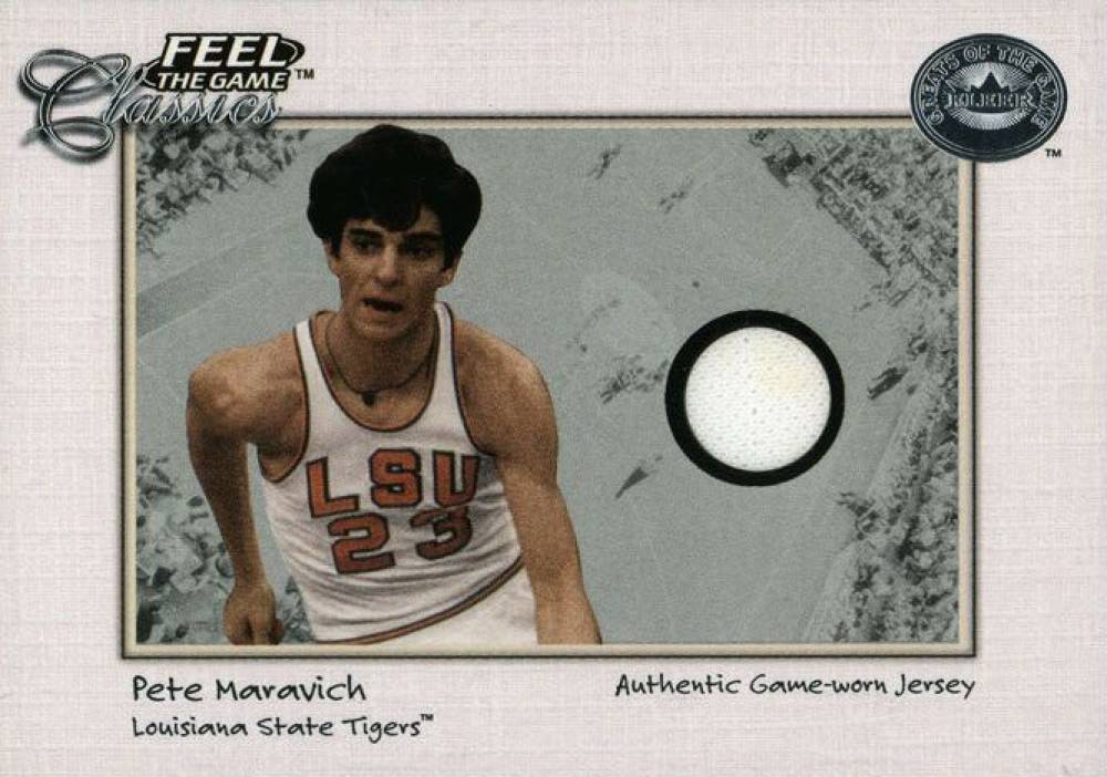 2001 Fleer Greats of the Game Feel The Game Classics Pete Maravich # Basketball Card
