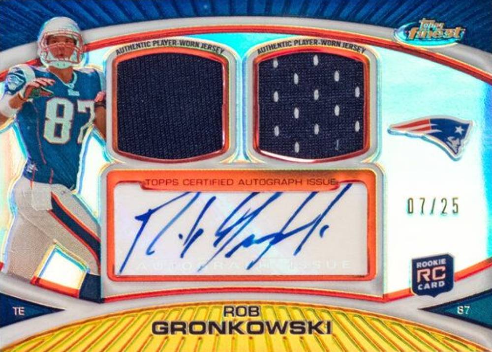 2010 Finest Dual Relics Autograph Rob Gronkowski #RG Football Card