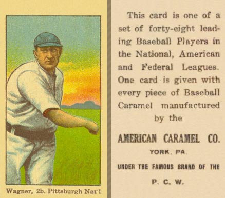 1915 American Caramel Wagner, 2b. Pittsburgh Nat'l # Baseball Card