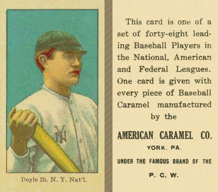 1915 American Caramel Doyle, 2b. N.Y. Nat'l # Baseball Card