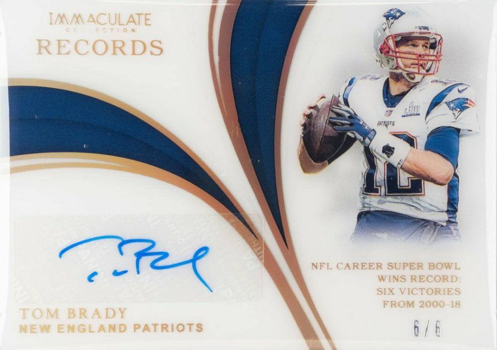 2019 Panini Immaculate Collection Immaculate Records Autographs Tom Brady #RECTB Football Card