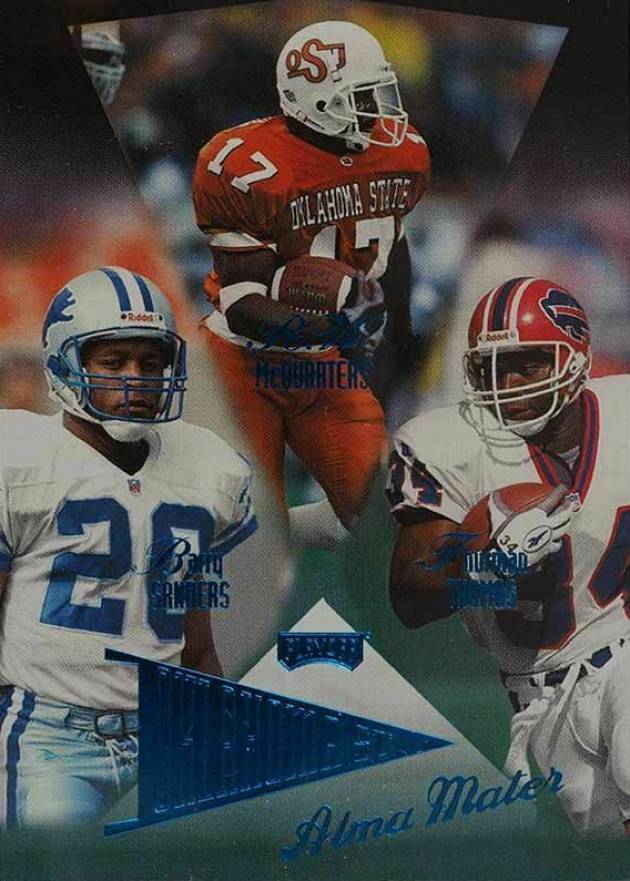 1998 Playoff Prestige Alma Maters R.W. McQuarters/Barry Sanders/Thurman Thomas #7 Football Card