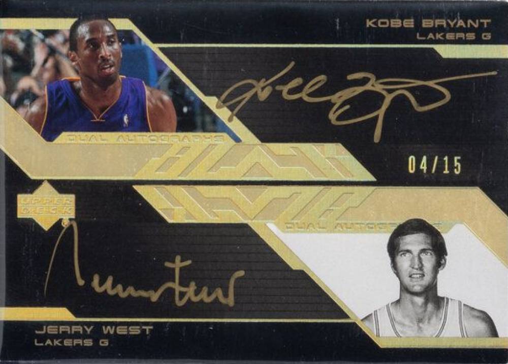 2007 Upper Deck Black Autographs Dual Jerry West/Kobe Bryant #BW Basketball Card