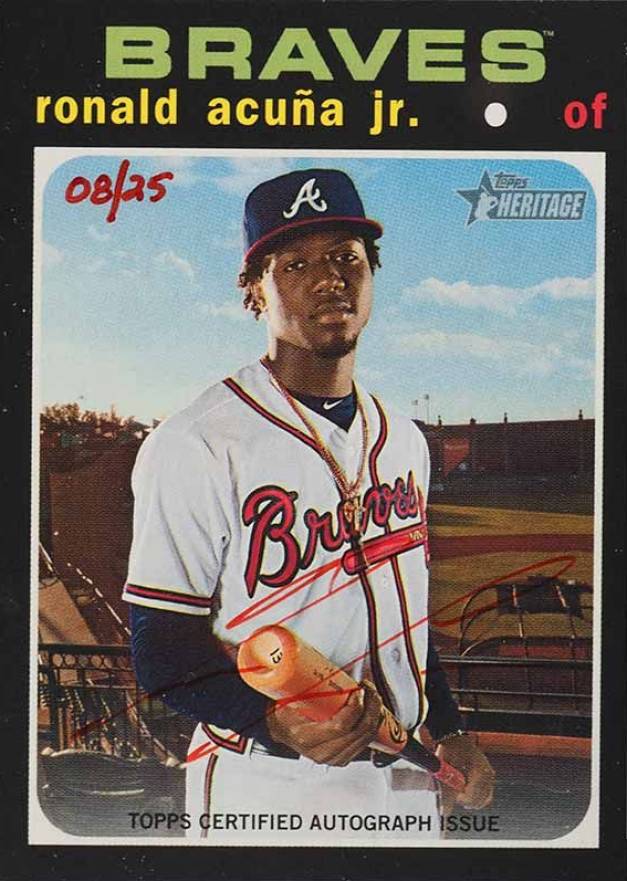 2020 Topps Heritage Real One Autograph Ronald Acuna Jr. #RA Baseball Card