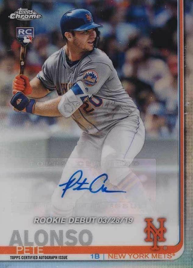 2019 Topps Chrome Update Rookie Debut Autograph Pete Alonso #PA Baseball Card