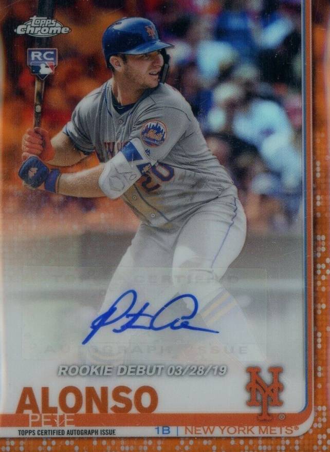 2019 Topps Chrome Update Rookie Debut Autograph Pete Alonso #PA Baseball Card