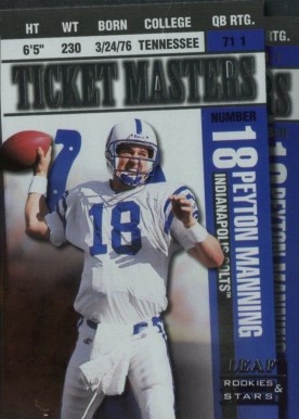 1998 Leaf R & S Ticket Masters Marshall Faulk/Peyton Manning #16 Football Card