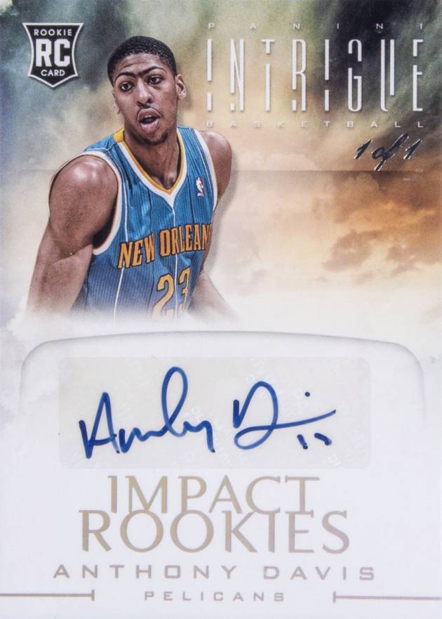 2012 Panini Intrigue Impact Rookie Autographs Anthony Davis #62 Basketball Card