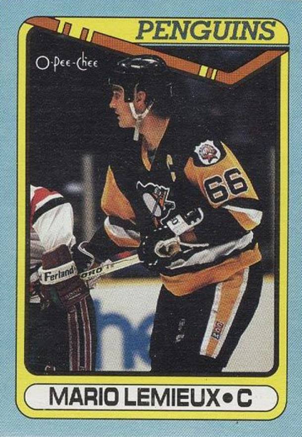 1990 O-Pee-Chee Box Bottoms-Hand Cut Mario Lemieux #G Hockey Card