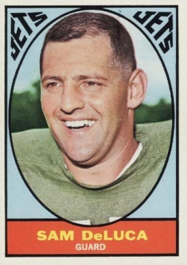 1967 Topps Milton Bradley Sam DeLuca #92 Football Card