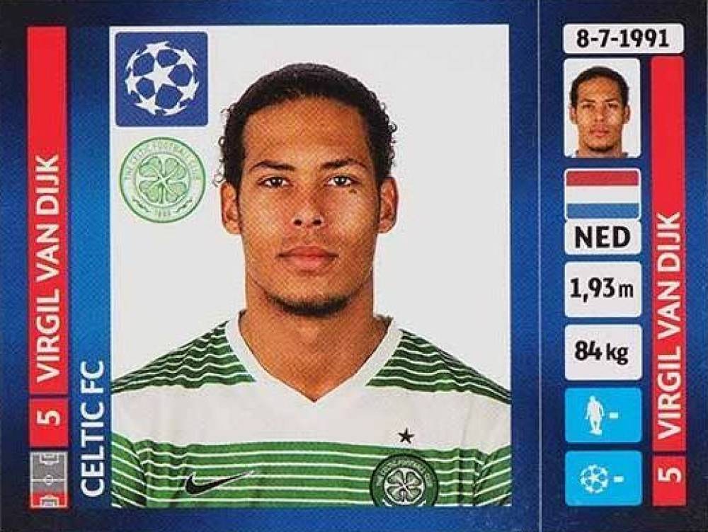 2013 Panini UEFA Champions League Stickers Virgil Van Dijk #610 Soccer Card