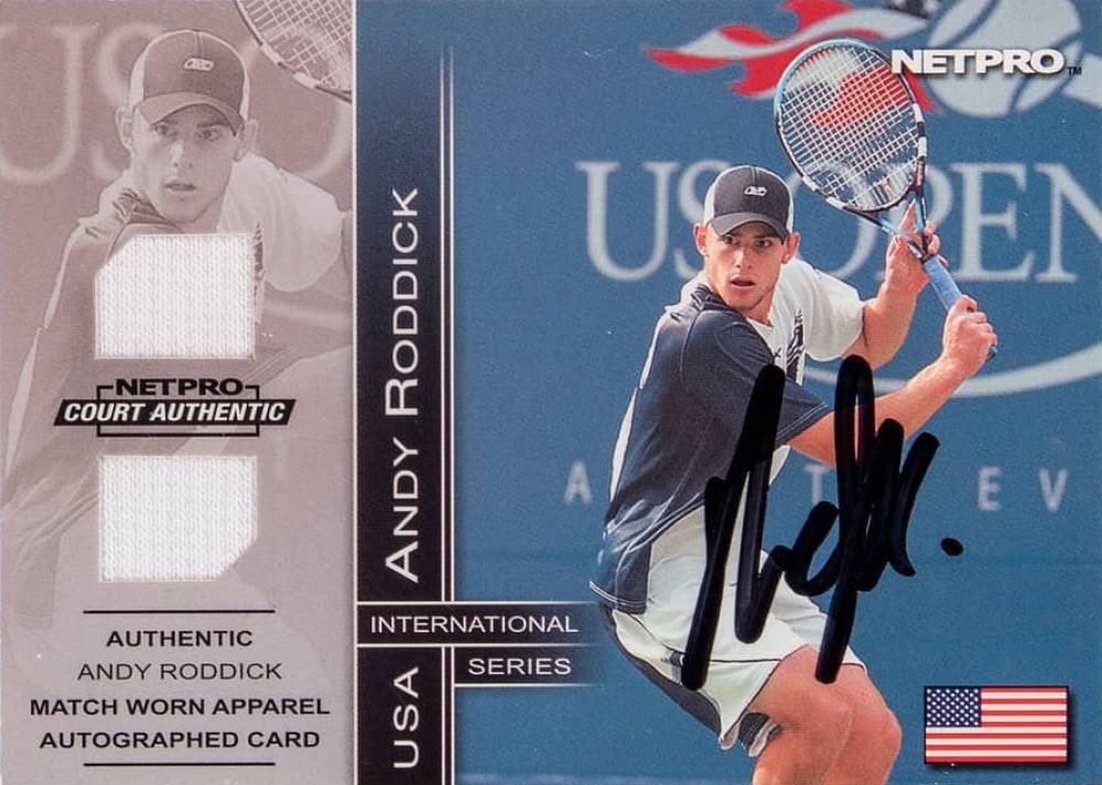 2003 Netpro International Series Match Worn Apparel Andy Roddick #1A Other Sports Card