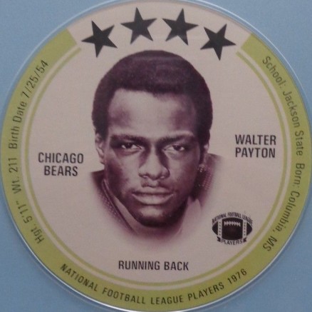 1976 Saga Disc Walter Payton # Football Card