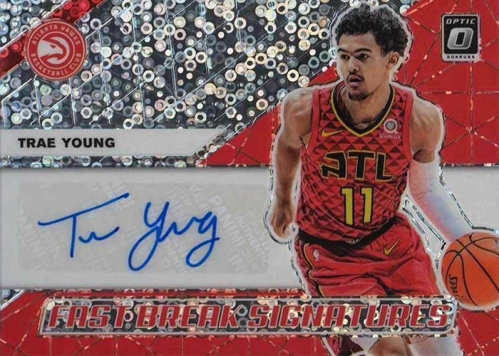 2019 Donruss Optic Fast Break Signatures Trae Young #TYG Basketball Card