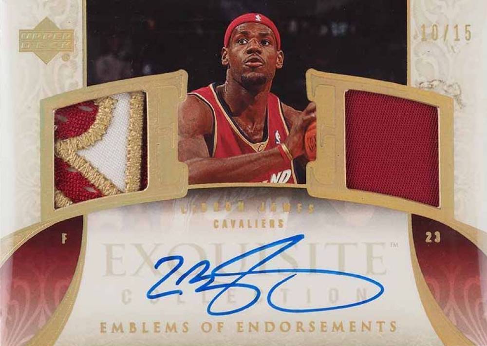 2005 Upper Deck Exquisite Collection Emblems of Endorsements LeBron James #EM-LJ Basketball Card