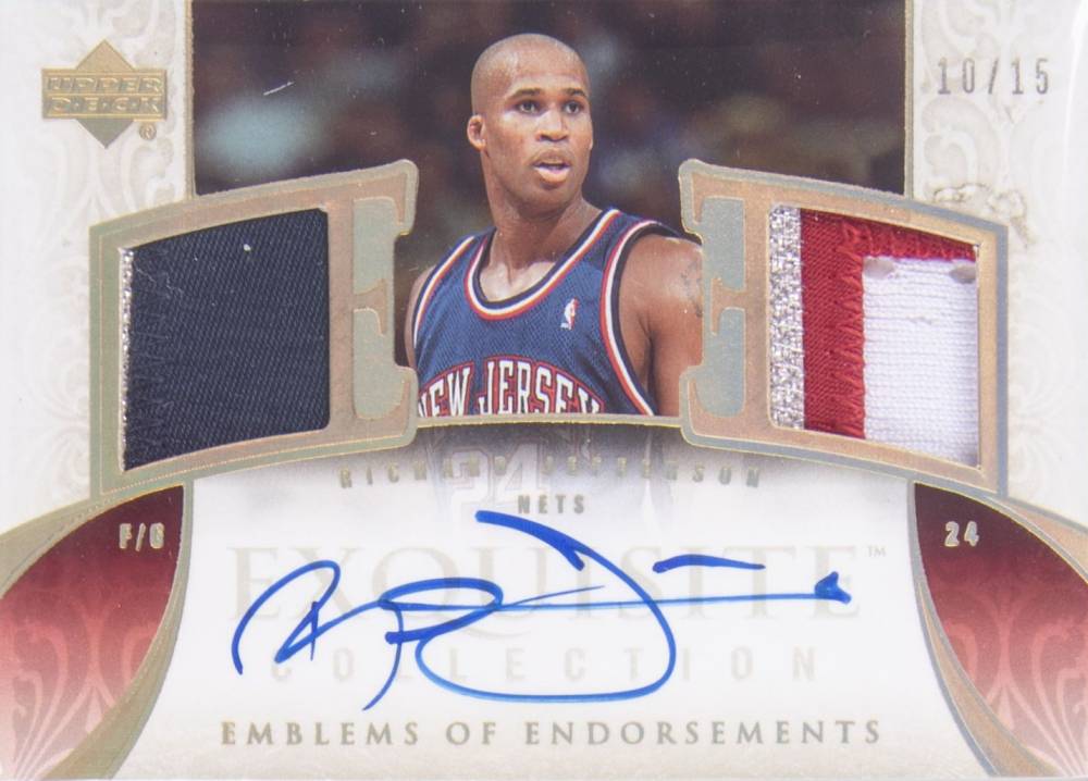 2005 Upper Deck Exquisite Collection Emblems of Endorsements Richard Jefferson #EM-RJ Basketball Card