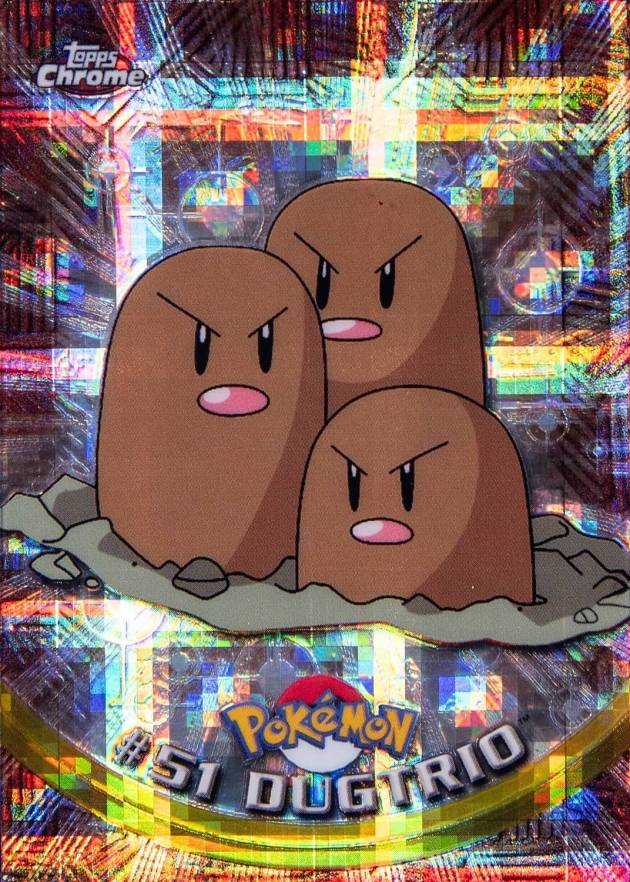 2000 Topps Chrome Pokemon T.V. Dugtrio #51 TCG Card