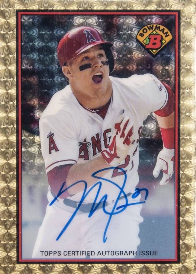 2014 Bowman 1989 Bowman Is Back Black Superfractor Autograph Mike Trout #MT Baseball Card