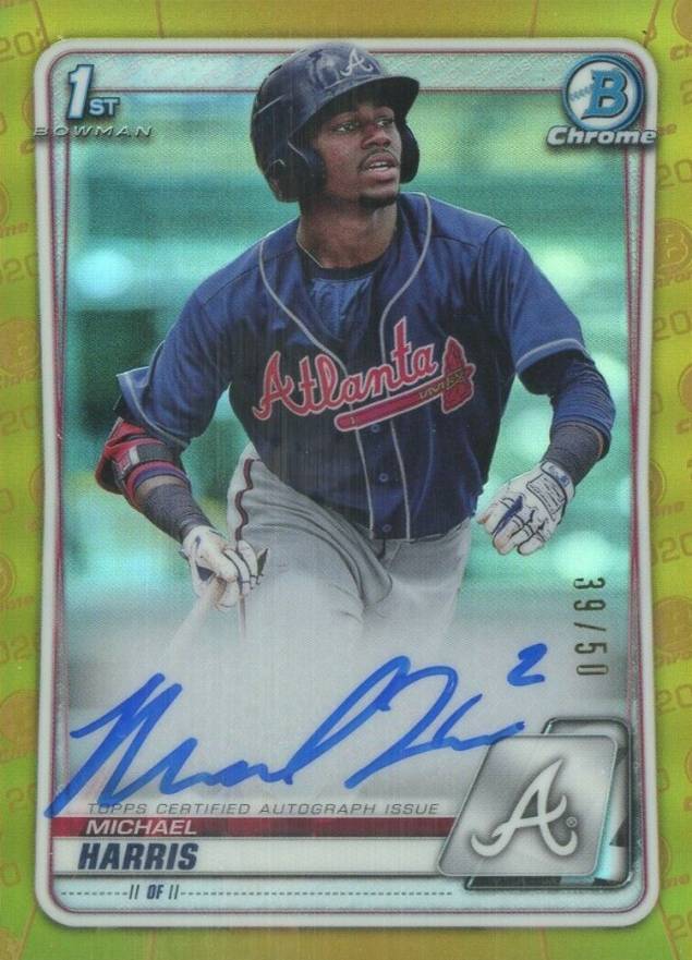 2020  Bowman Chrome Prospect Autographs Michael Harris #CPAMH Baseball Card