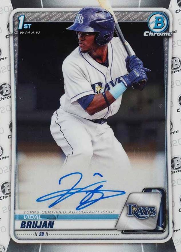 2020  Bowman Chrome Prospect Autographs Vidal Brujan #CPAVB Baseball Card