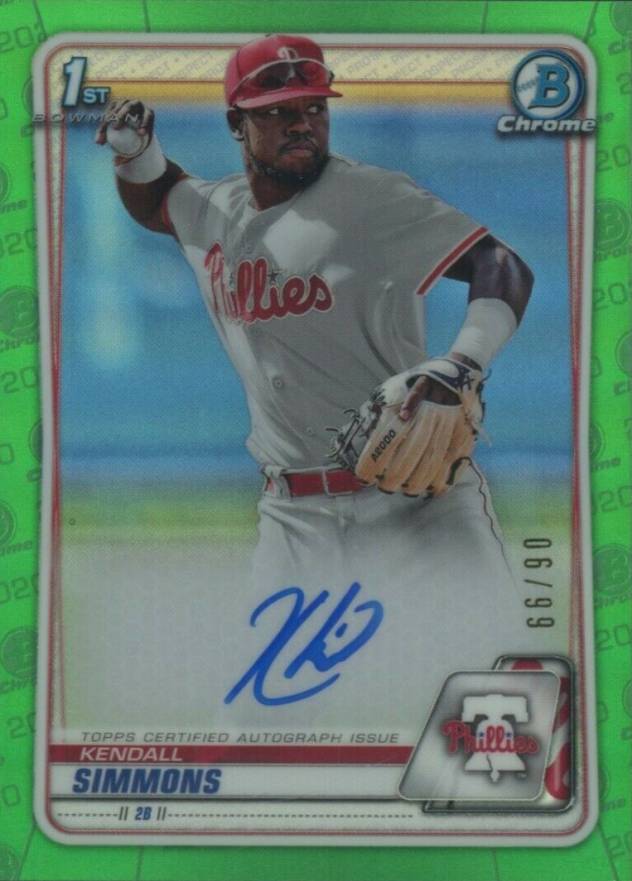 2020  Bowman Chrome Prospect Autographs Kendall Simons #CPAKSI Baseball Card