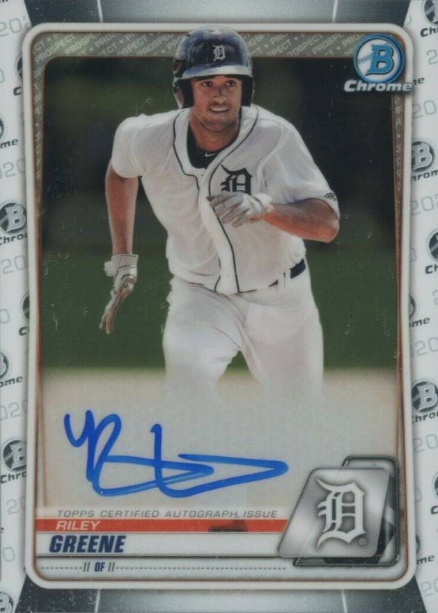 2020  Bowman Chrome Prospect Autographs Riley Greene #CPARG Baseball Card