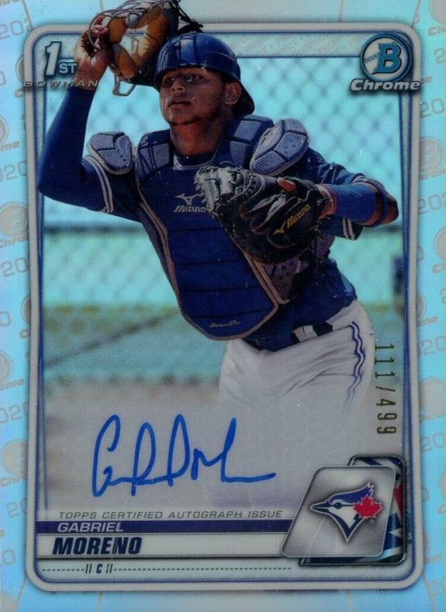 2020  Bowman Chrome Prospect Autographs Gabriel Moreno #CPAGM Baseball Card