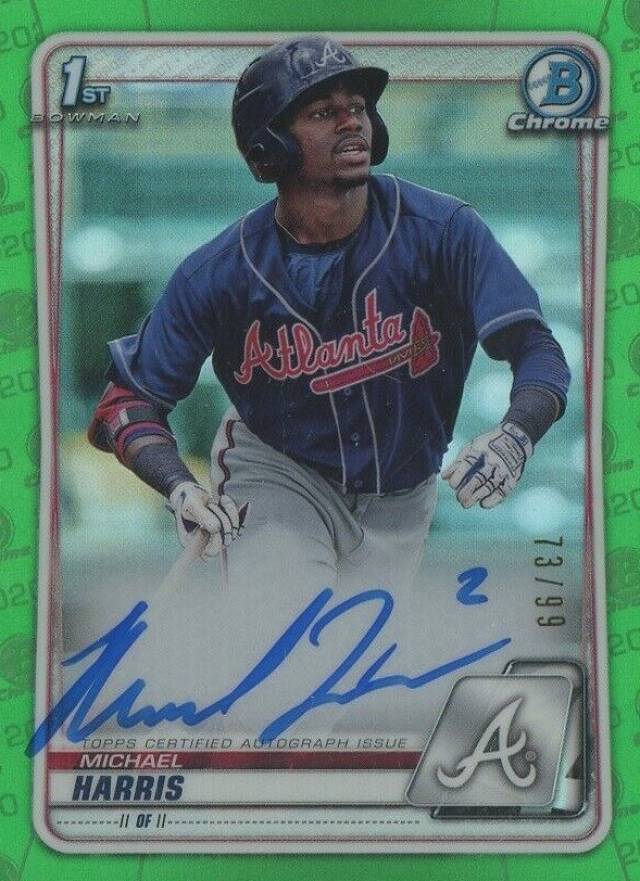 2020  Bowman Chrome Prospect Autographs Michael Harris #CPAMH Baseball Card