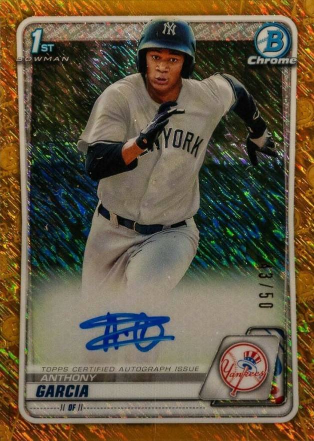 2020  Bowman Chrome Prospect Autographs Anthony Garcia #CPAAG Baseball Card