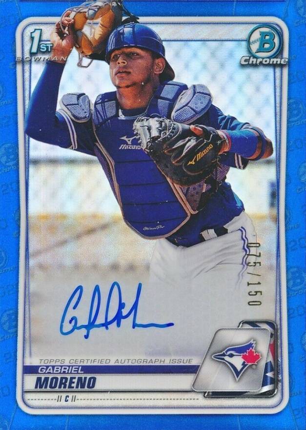 2020  Bowman Chrome Prospect Autographs Gabriel Moreno #CPAGM Baseball Card