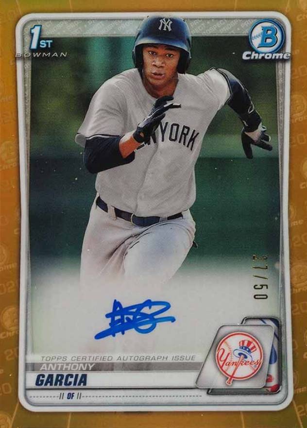 2020  Bowman Chrome Prospect Autographs Anthony Garcia #CPAAG Baseball Card