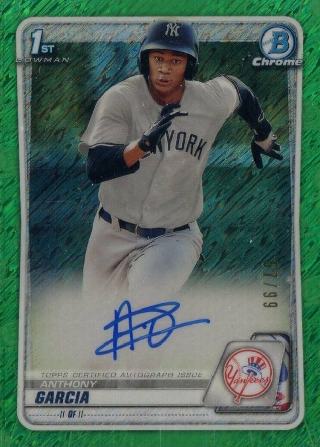 2020  Bowman Chrome Prospect Autographs Anthony Garcia #CPAAG Baseball Card